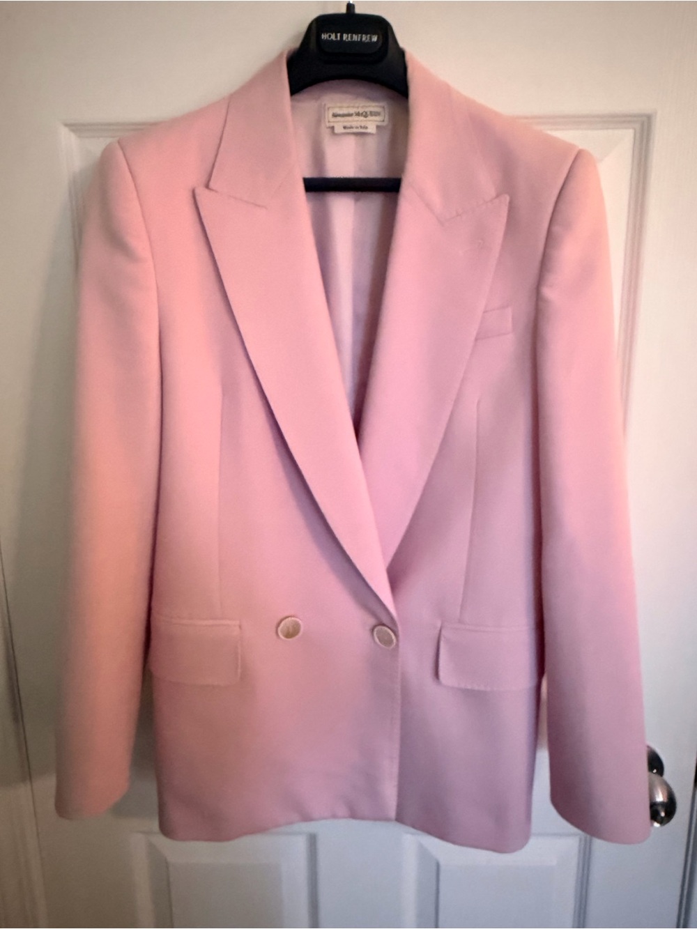 Alexander McQueen Pastel Pink Double-Breasted Blazer
